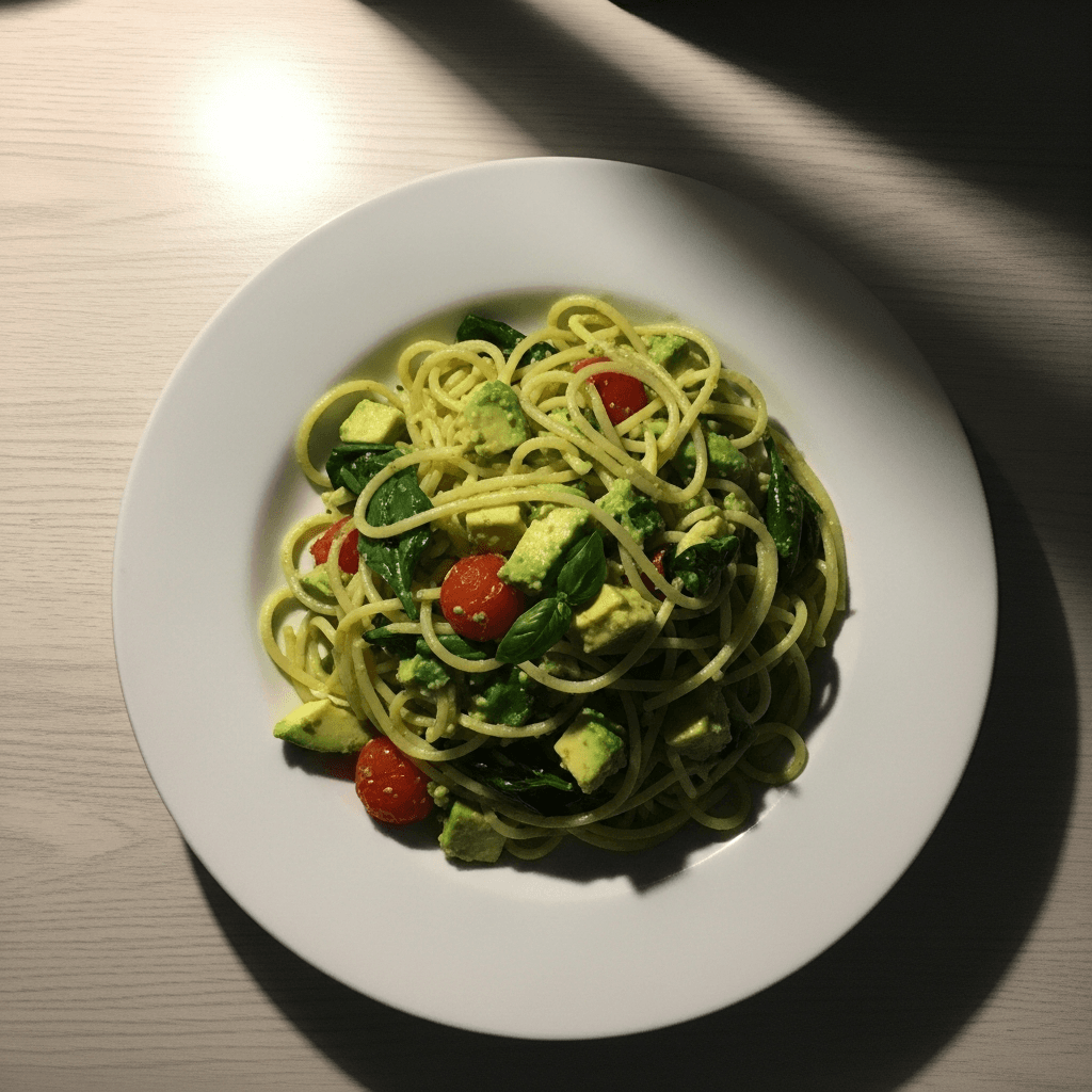 Superfood Spaghetti with Avocado Pesto