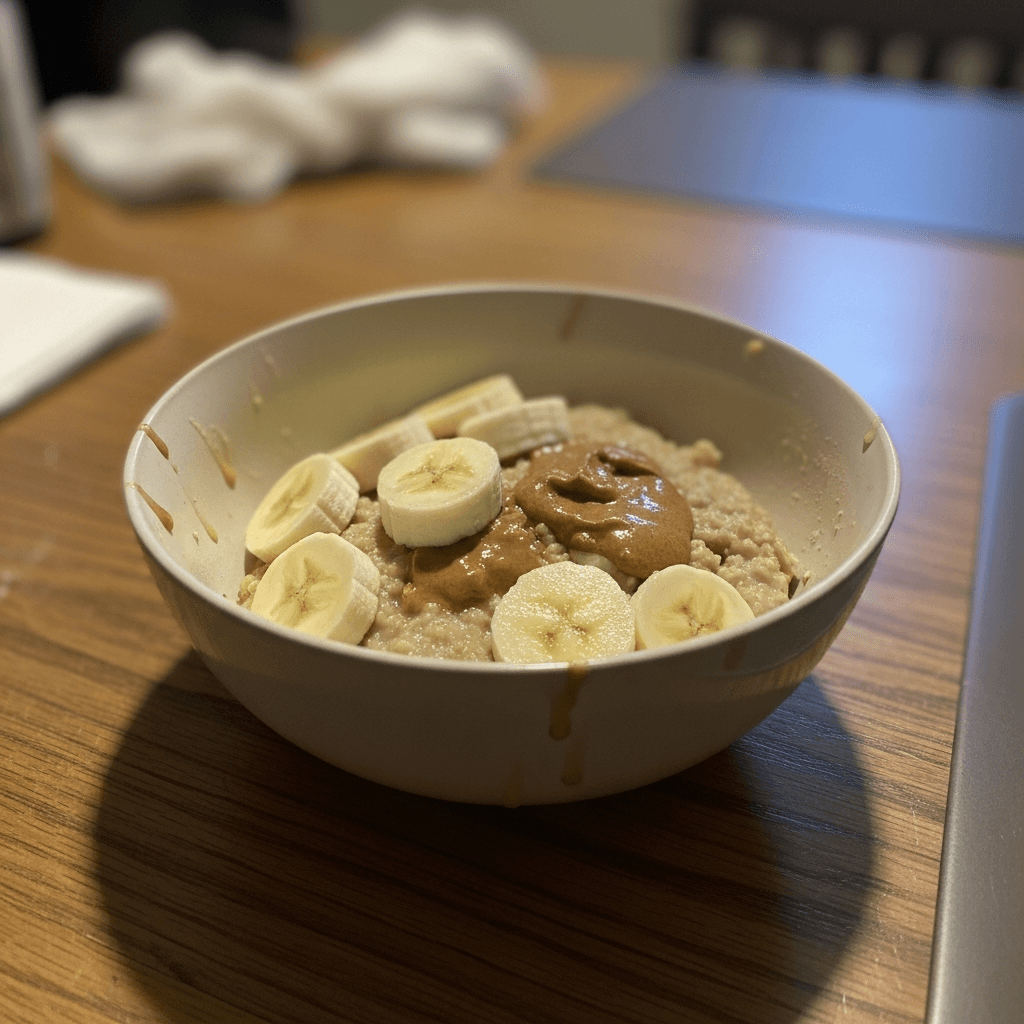 Energizing Almond Butter Banana Oatmeal