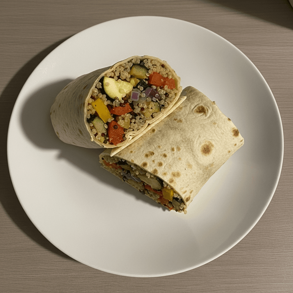Vibrant Roasted Vegetable Quinoa Wrap