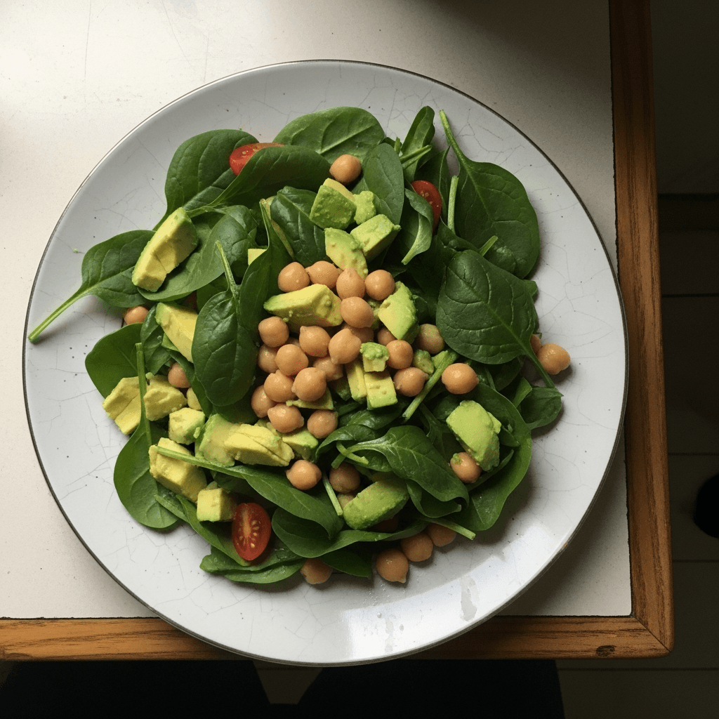 Vibrant Chickpea and Spinach Avocado Salad